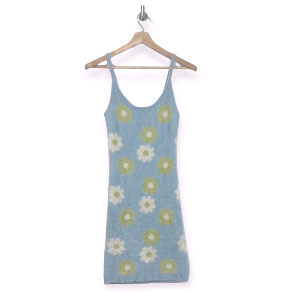 Kendall and Kylie Fuzzy Floral Mini Bodycon Dress Size Small S